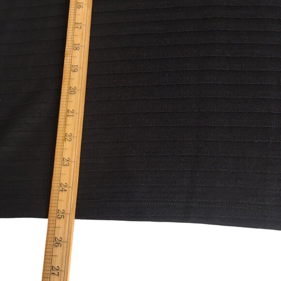 Liz Claiborne Knit Sweater Top Women XL Black Stripe Long Sleeve Shoulder Button - Picture 6 of 16